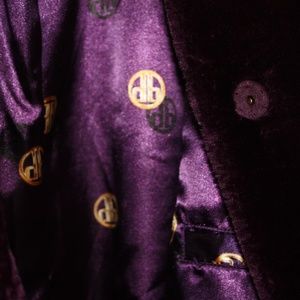 Dennis Basso Plush Dark Purple Plum Faux Coat